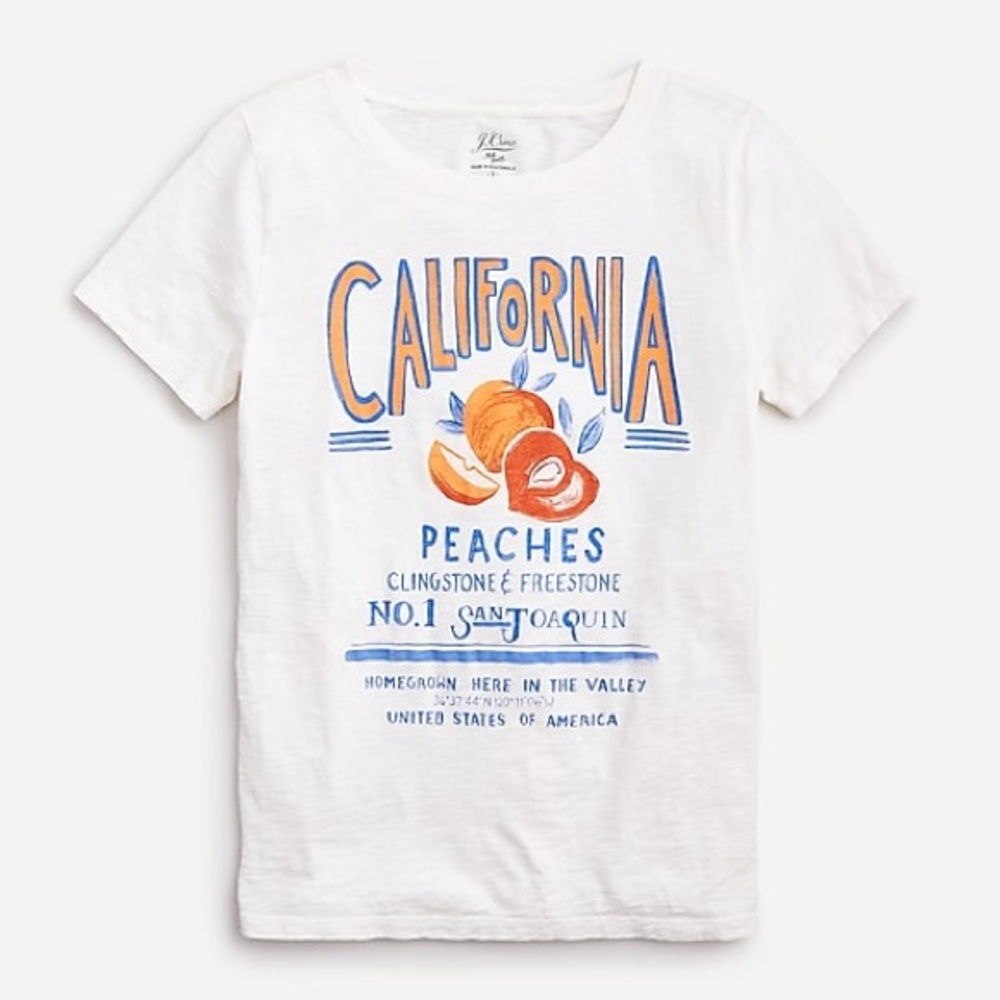 NWT J. Crew California Peaches Graphic Tee
